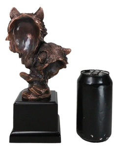 Forest Moonlight Lovers 2 Wolves Bust Bronze Electroplated Resin Statue-6