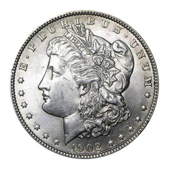 1902 P Morgan Silver Dollar $1 Brilliant Uncirculated BU 90% Silver-2