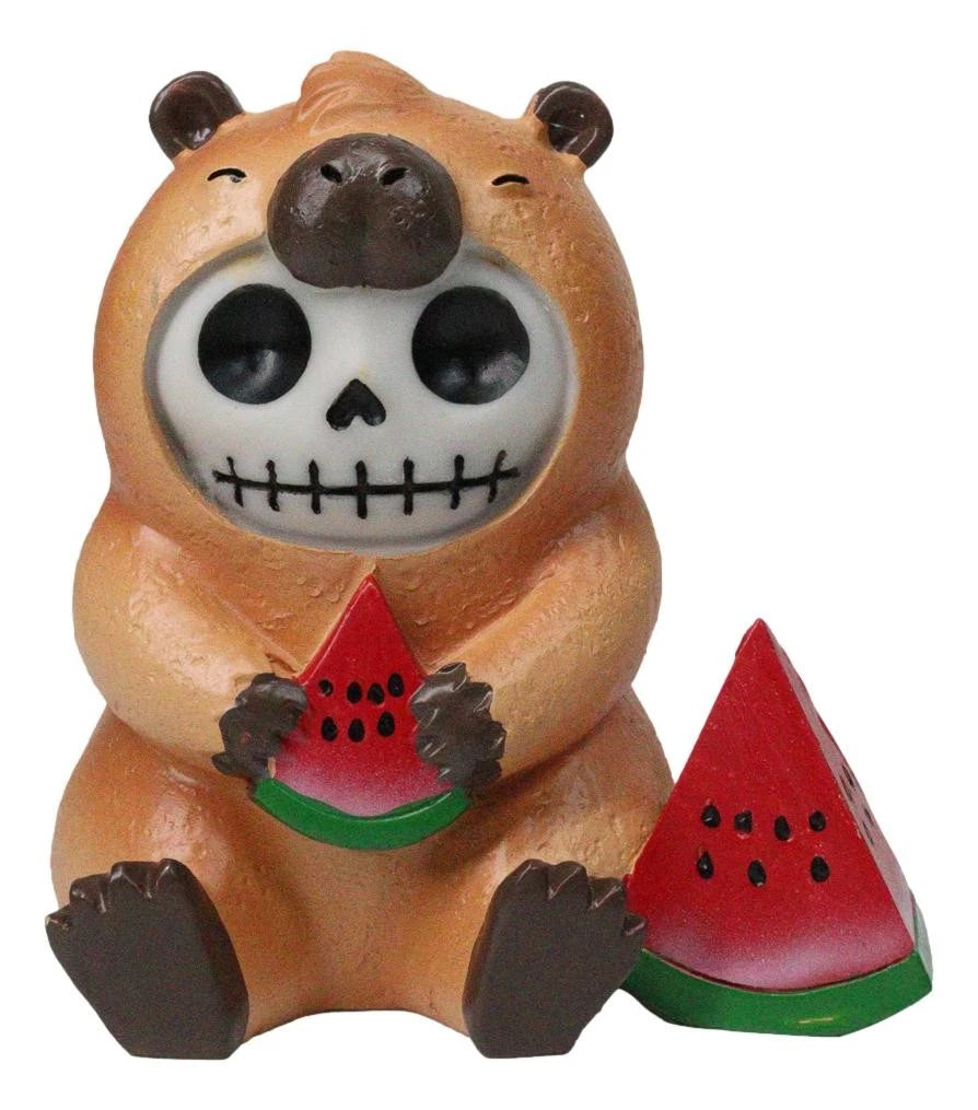 Furrybones Adorable Capybara With Watermelon Skeleton Figurine Furry Bones-9