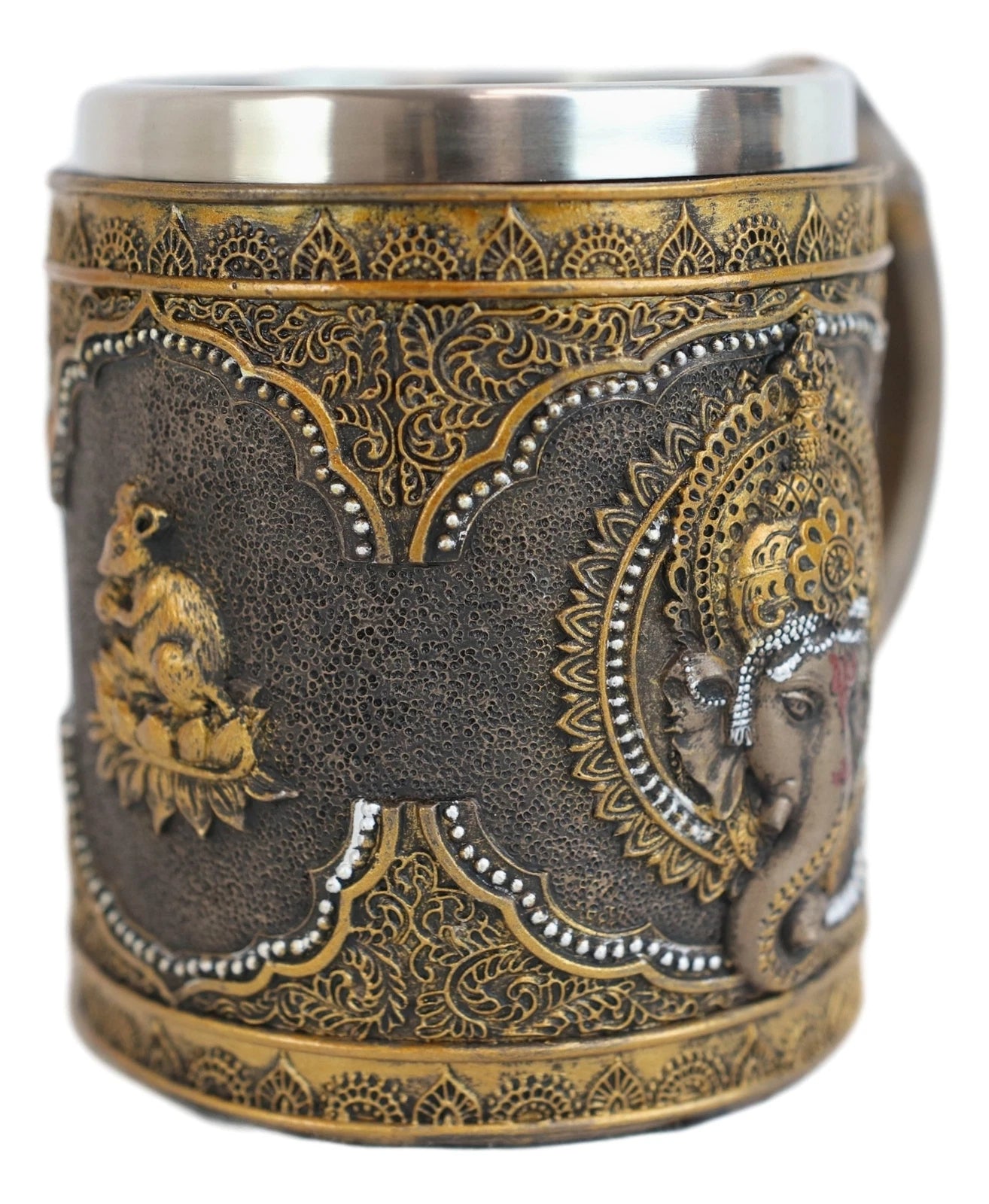 Hindu God Of Success Lord Ganesha Ganapati Coffee Mug With Elephant Trunk Handle-5