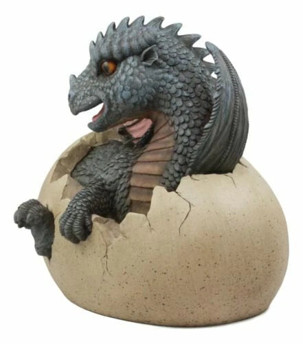 Large Nightfury Baby Dragon Hatchling In Egg Statue 10"Long Legends And Fantasy-6