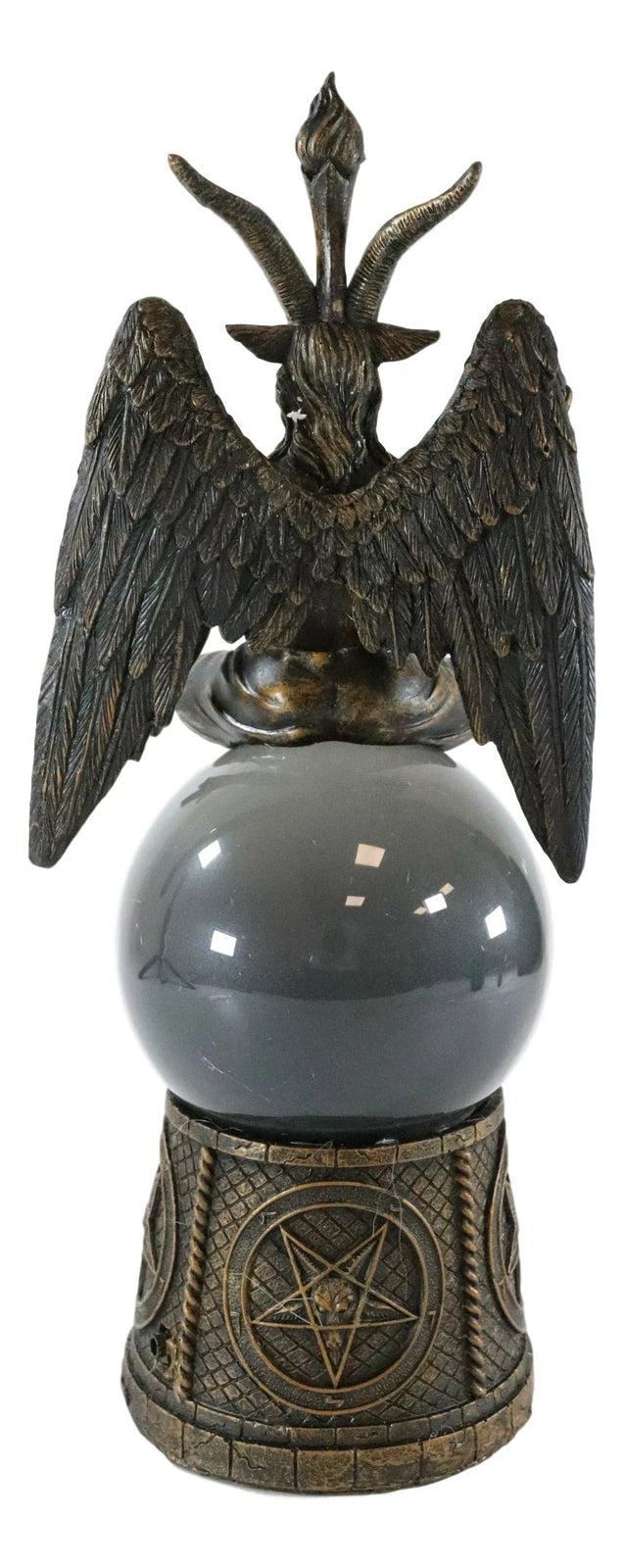 Pentagram Sigil Sabbatic Goat Baphomet Skull Black Sandstorm Gazing Ball-7