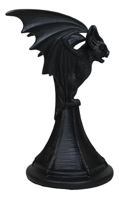 Wicca Gothic Black Gargoyle Vampire Bat Vespertilio Candlestick Holder Figurine-6