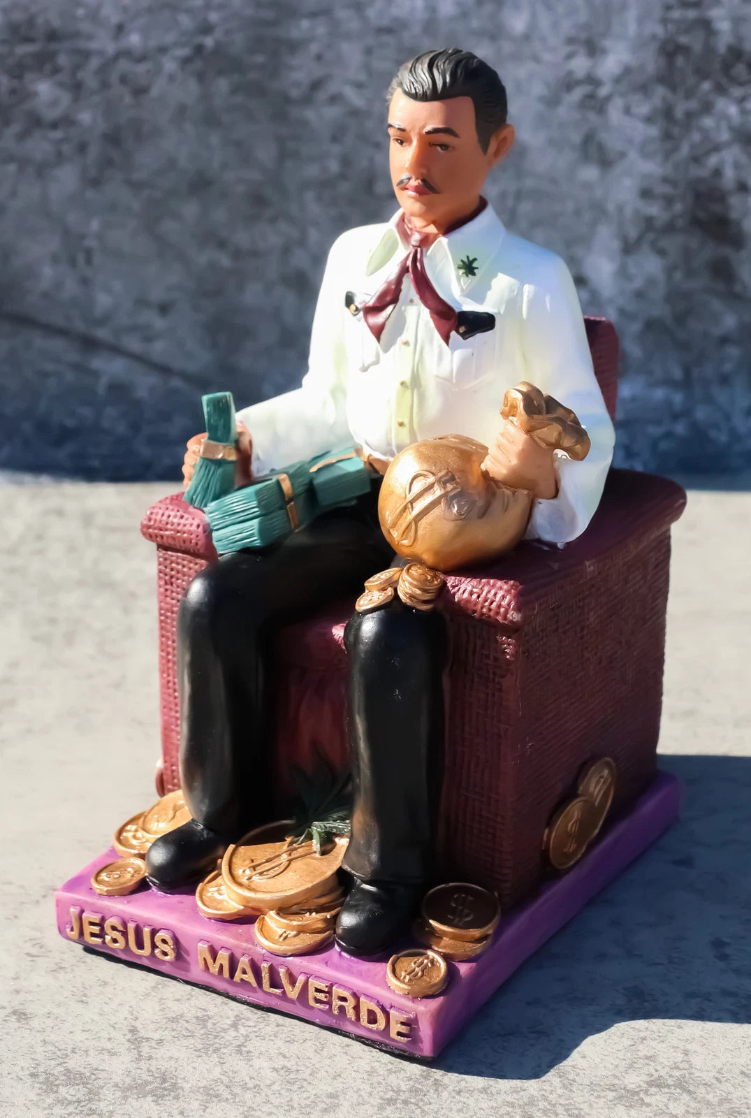 Jesus Malverde Statue Angel Of The Poor Sinaloa Figurine 6.25"Tall