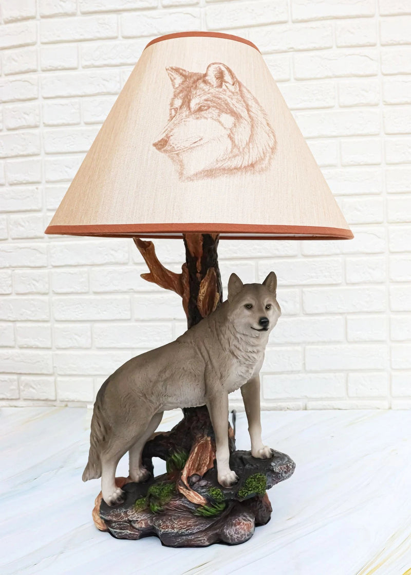 Alpha Gray Wolf Twilight Lone Hunter Wildlife 20"H Desktop Table Lamp Decor-8