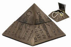 Ancient Egyptian Isis Sekhmet Horus Anubis Pyramid Jewelry Trinket Box 6"L-8
