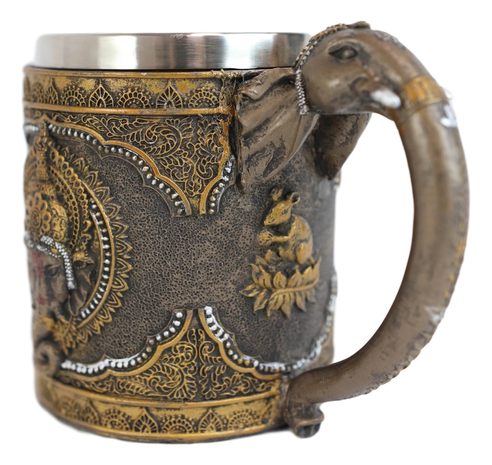 Hindu God Of Success Lord Ganesha Ganapati Coffee Mug With Elephant Trunk Handle-6