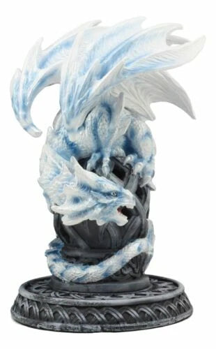 Celtic Tomb Guardian White Icycle Dragon Backflow Cone Incense Holder-8