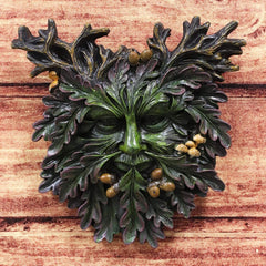 Celtic Autumn Euphoria Celtic Greenman Hanging Wall Decor Plaque 6" High-1