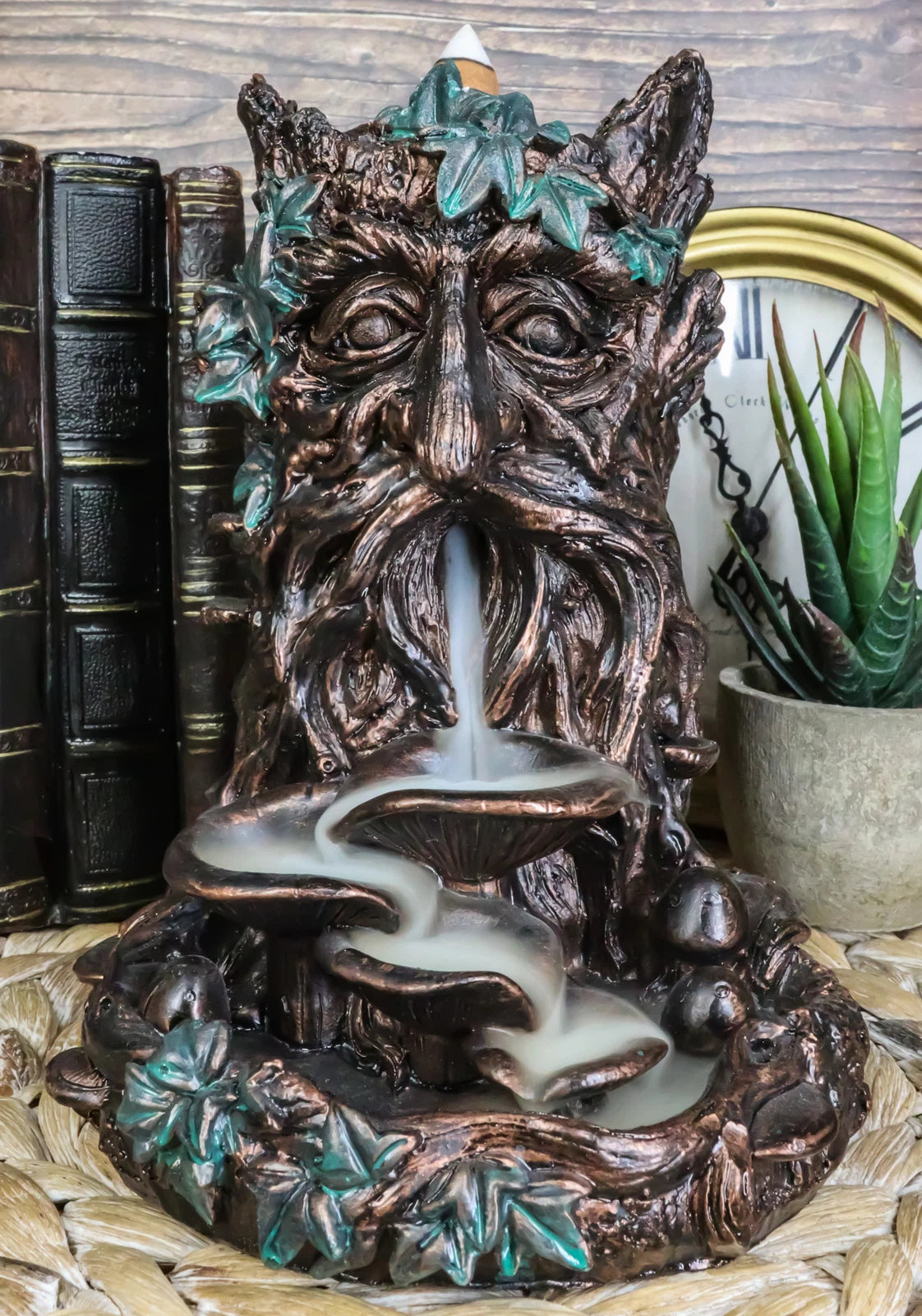 Celtic Greenman Tree Man God Forest Ent Backflow Incense Cone Burner Figurine-2