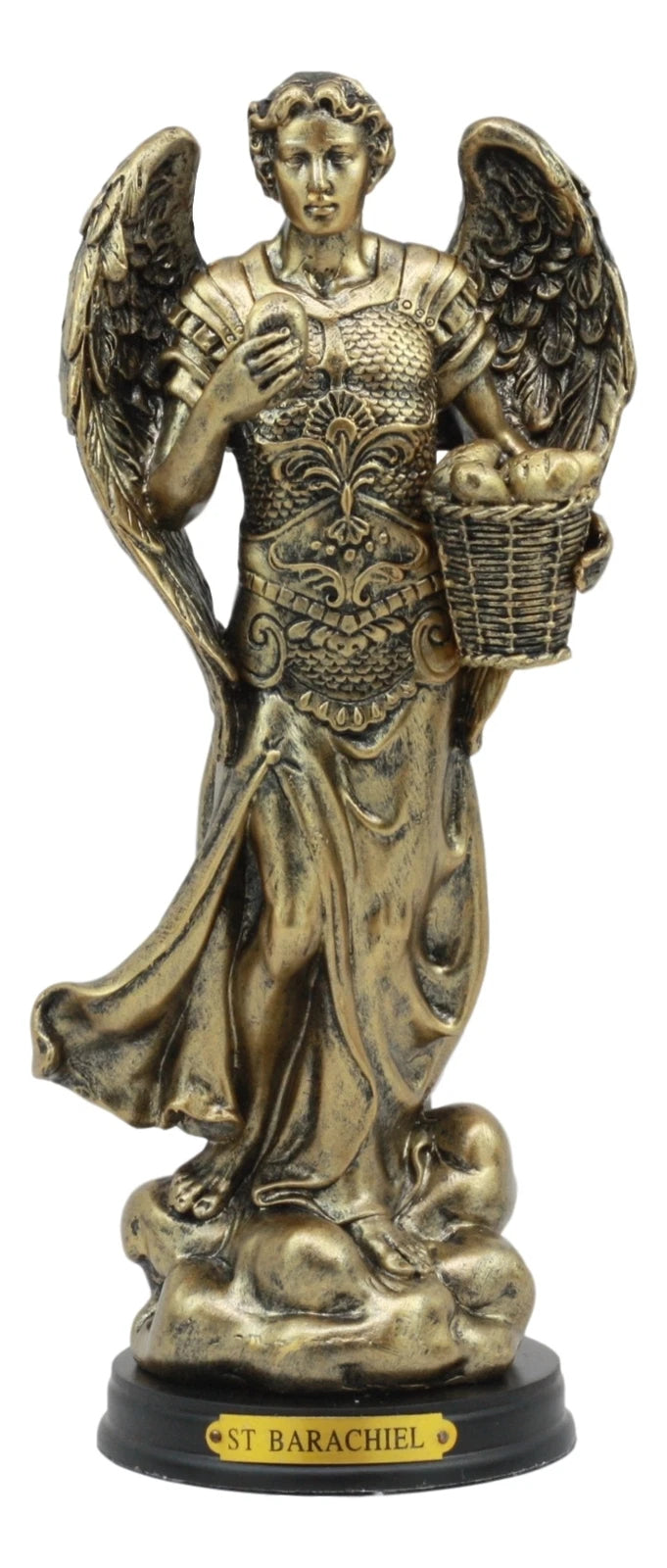 Estatua del Arcángel San Barachiel de la Iglesia Católica Bizantina, 8" de alto, Provisión de Dios-7