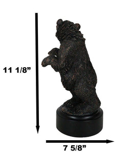 Estatua decorativa de resina galvanizada de bronce rugiente de oso negro occidental sobre sus patas traseras-8