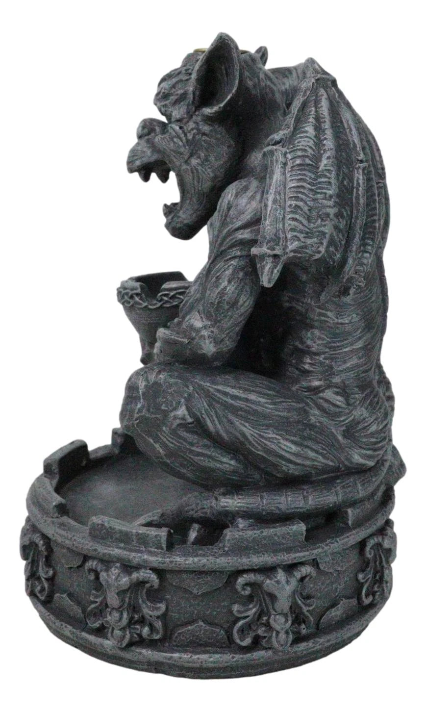 Gothic Servant Chimera Gargoyle Ceremonial Bowl Backflow Incense Burner Figurine-5