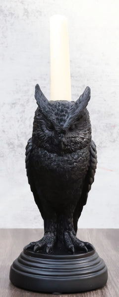 Mystical Wicca Gothic Owl Of Astrontiel Candlestick Candle Holder Figurine-7