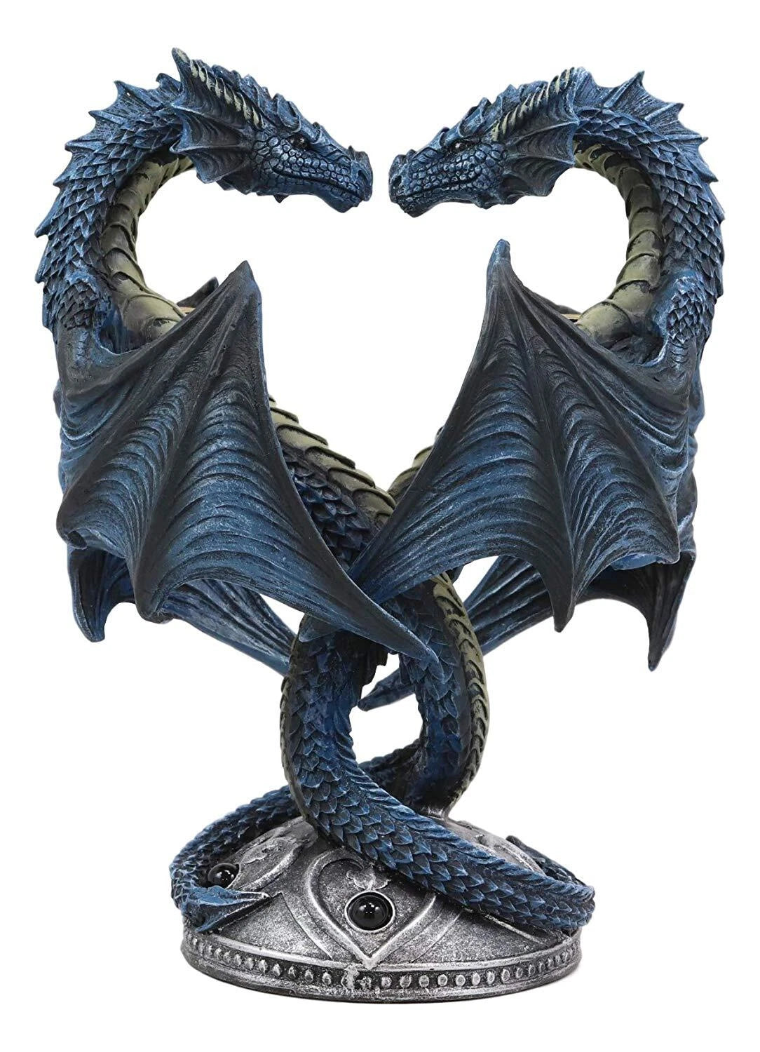 Dragon Heart Altar Drake Candleabra Candle Holder Twin Dragons Figurine 9"Tall-8