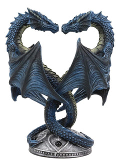 Dragon Heart Altar Drake Candleabra Candle Holder Twin Dragons Figurine 9"Tall-8
