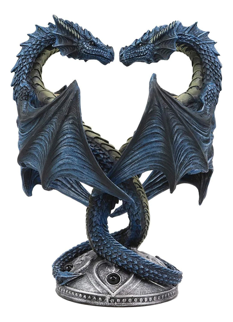 Dragon Heart Altar Drake Candleabra Candle Holder Twin Dragons Figurine 9"Tall-8