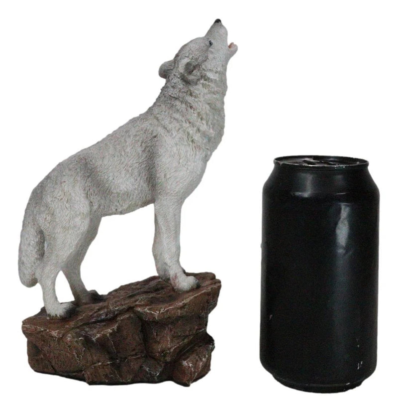Woodlands Wildlife Mystical Alpha Gray Wolf Howling to The Moon Figurine Decor-6