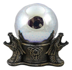 Luz nocturna LED con estrellas mágicas y bola de cristal con diseño de dragones rugientes y nudos de la Trinidad Celta-9