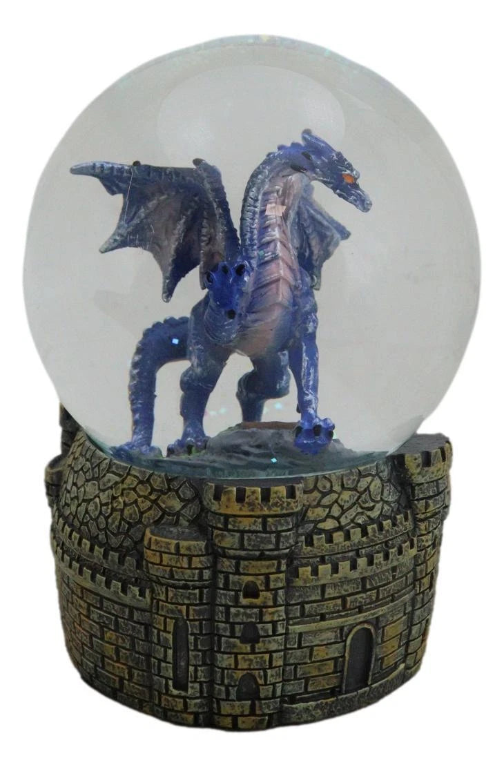 Legends Fantasy Blue Midnight Dragon Water Globe With Glitters Figurine 100mm-7