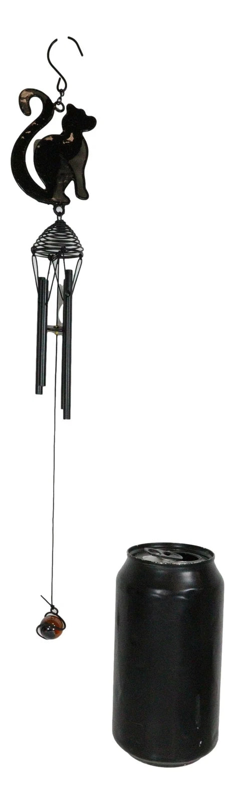 Wicca Witchcraft Black Cat Shadow Profile Stained Glass Wind Chime Suncatcher-6