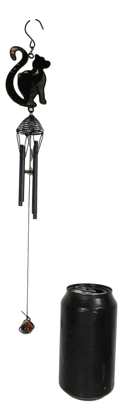 Wicca Witchcraft Black Cat Shadow Profile Stained Glass Wind Chime Suncatcher-6