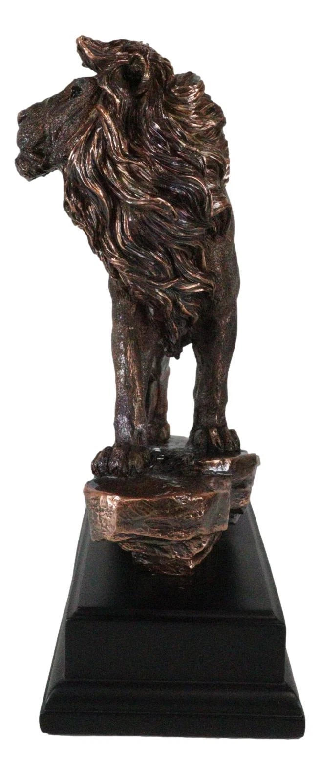 Figura de bronce electrochapada del león africano del rey de la selva en la Roca del Orgullo-7