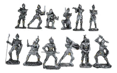 Set of 12 Medieval Knights w/ Swords Crossbow Halberds & Shield Figurines-10