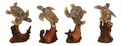 Marine Life Sea Turtles Swimming Under The Sea Reefs Collectible Figurines Set-7