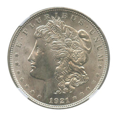 1921 No Mint Mark Morgan Dollar NGC MS63-2