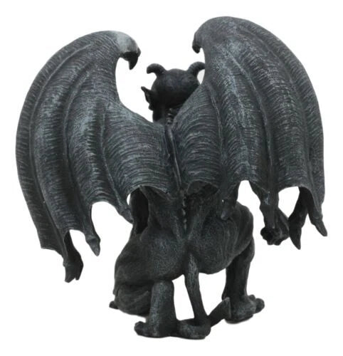 Winged Horned Devil Gargoyle Statue 6.25" Tall Notre Dame Evil Warden Gargoyle-5