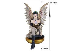 Steampunk Air Force Pilot Assassin Fairy Sitting On Time Warp Machine Figurine-8