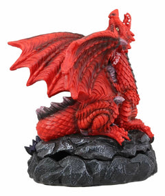 Smoke Fire Breathing Red Dragon Backflow Incense Cone Burner Statue Decor-8