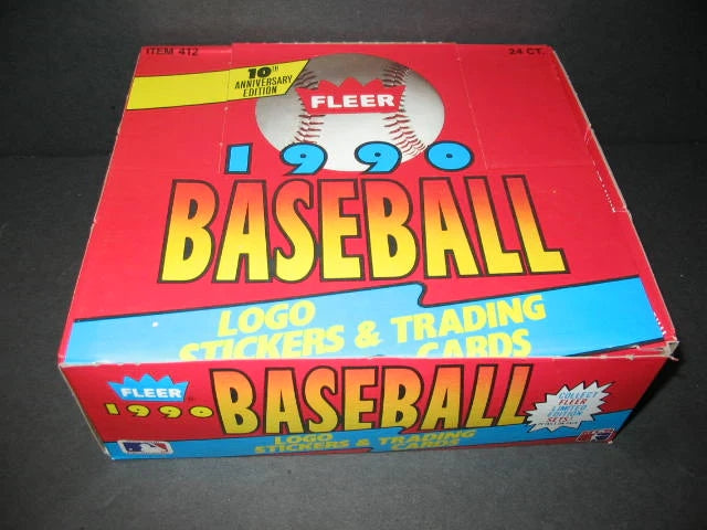 1990 Fleer Baseball Unopened Cello Box (24/33)