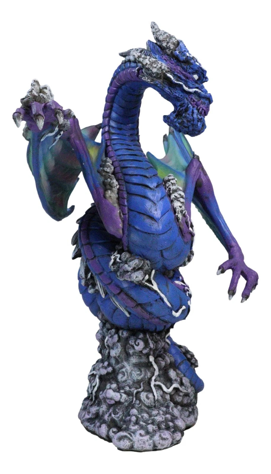 Ryvthys Air Elemental Blue Wind Rainbow Winged Dragon On Lightning Clouds Statue-9