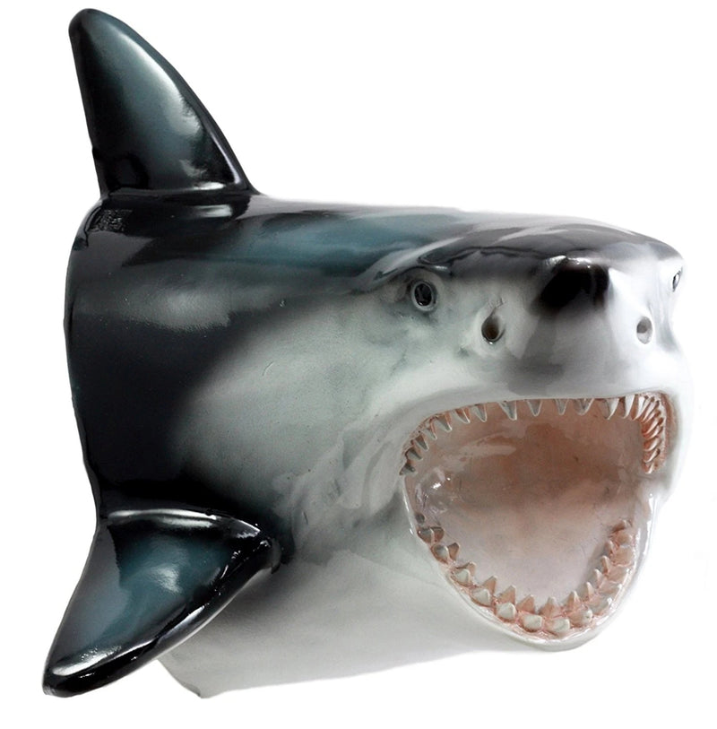 Beware of Great White Shark Jaws Mako Predator Wall Mount Plaque Figurine Decor-9