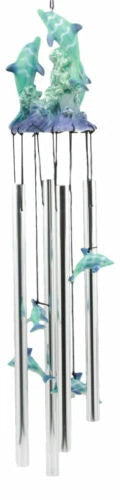 Sea World Three Dolphins Launching Above Water Wind Chime Marine Life Nautical-6
