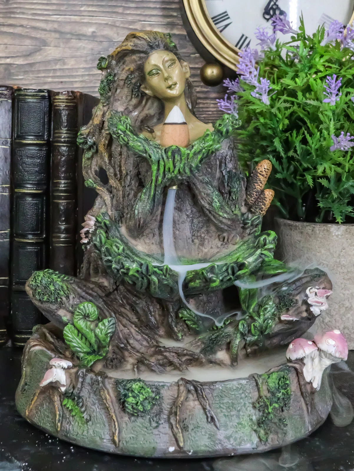 Tree Woman Gaia Dryad Ent Native Earth Goddess Backflow Incense Cone Burner-1