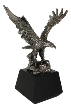 King Of The Skies Majestic Electroplated Silver American Bald Eagle Figurine-8