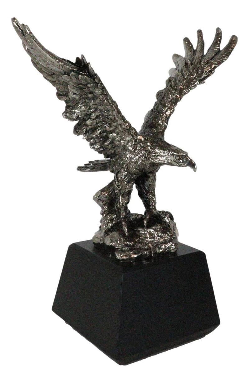 King Of The Skies Majestic Electroplated Silver American Bald Eagle Figurine-8