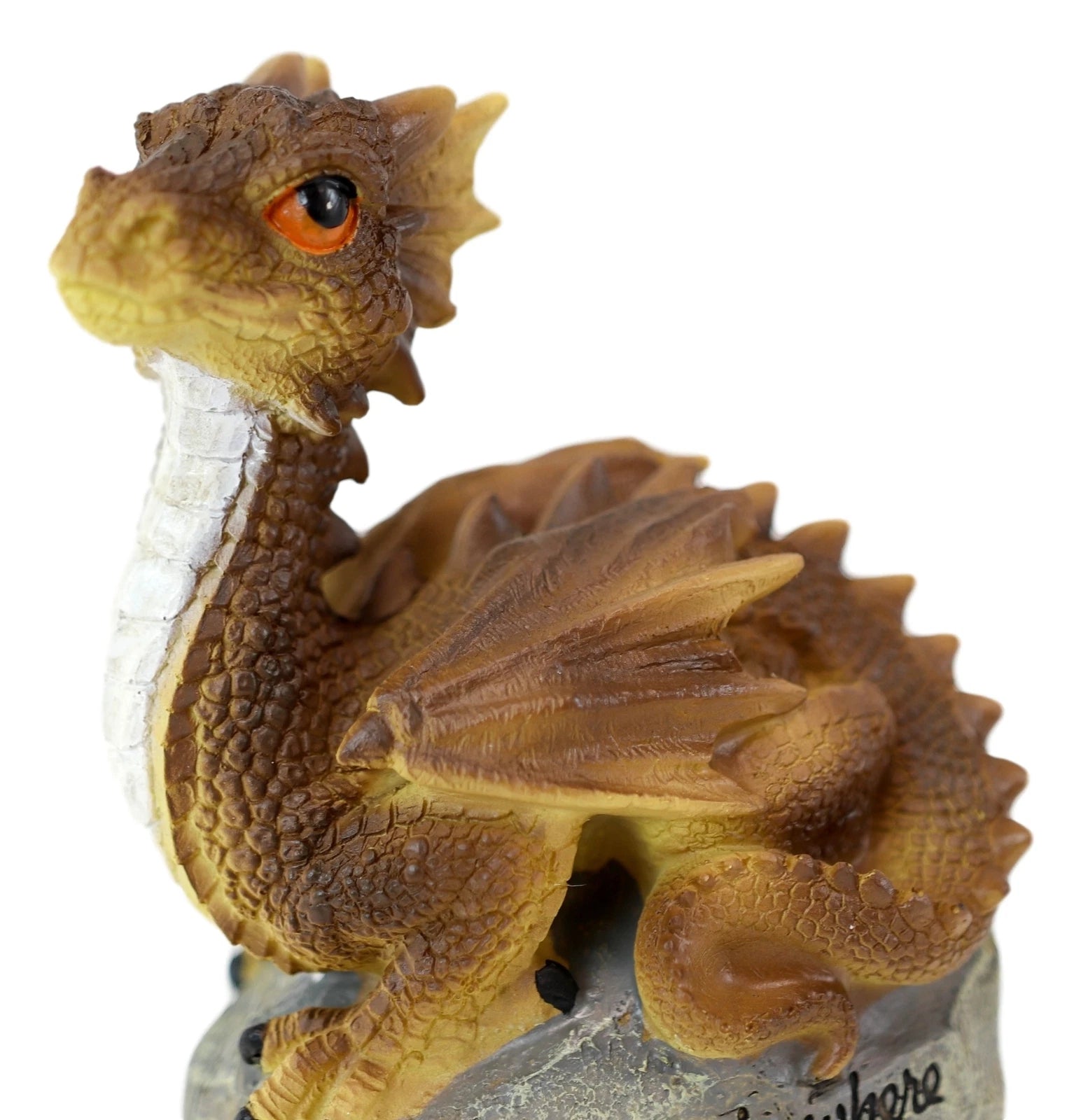 'Home is Where My Dragon is' Baby Dragon on Rock Resin Figurine 7.5" H-8