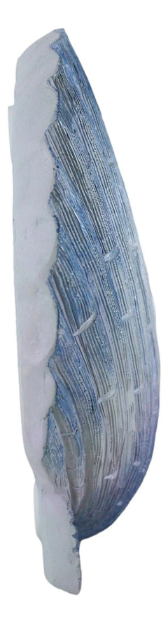 Ocean Nautical Marine Beach Aqua Blue Scallop Sea Shell Wall Plaque Decor 8.25"L-9