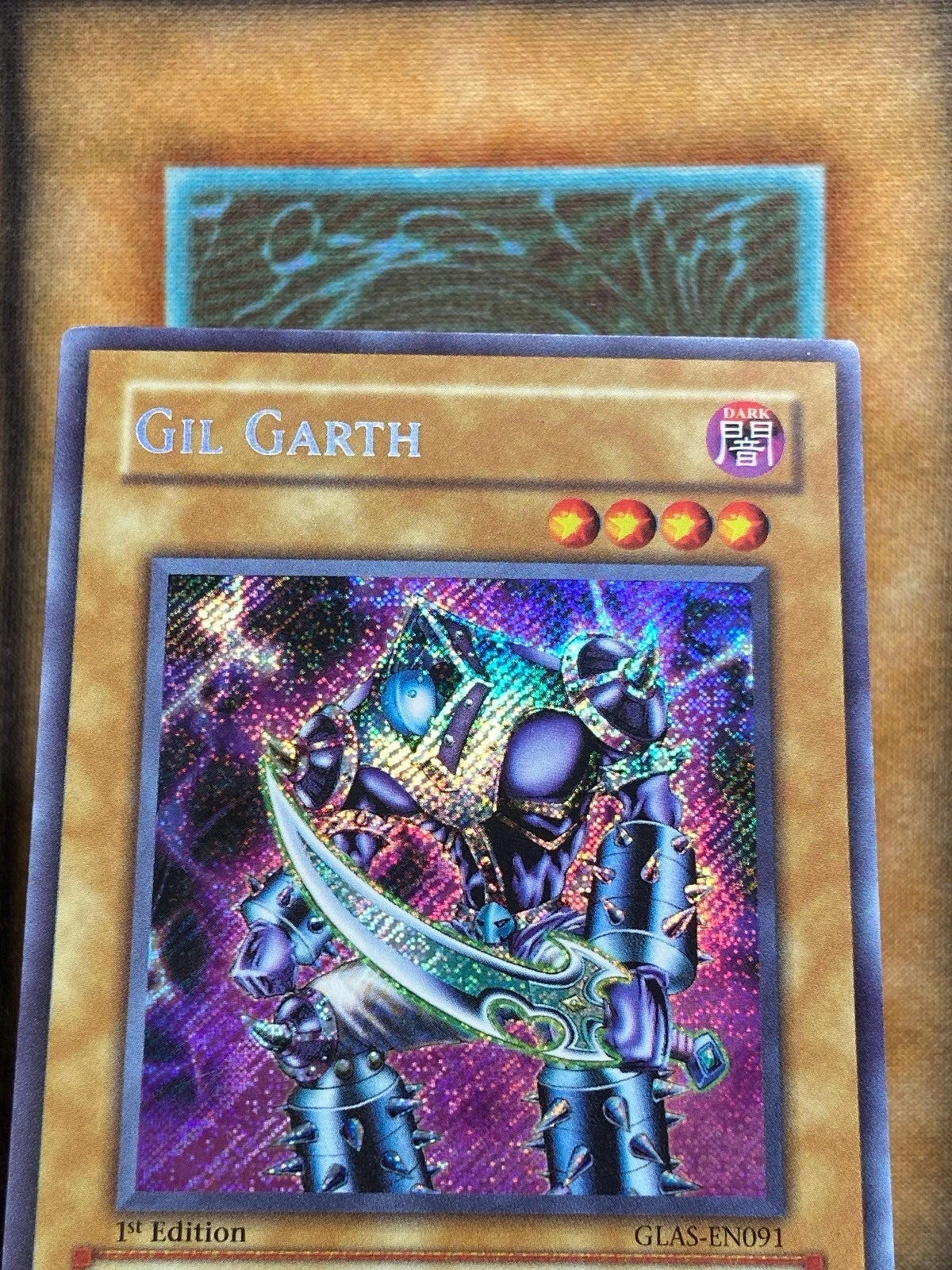 Yugioh Gil Garth GLAS-EN091 Secret Rare 1st Ed North American Print LP-2