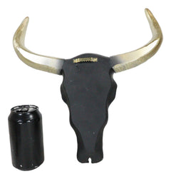 Black And Gold Tribal Floral Tattoo Tooled Filigree Bull Cow Skull Wall Decor-8