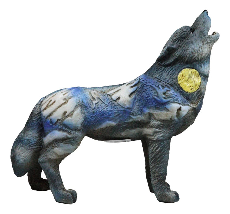 Colección de figuras tótem tribales nativas de Moon Mountain, lobo aullador, espíritu, 15 cm de largo-9