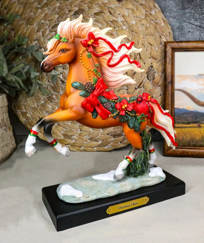 Chestnut Cheer Prancing Steed Horse Western Decor Figurine By Laurie Prindle-2