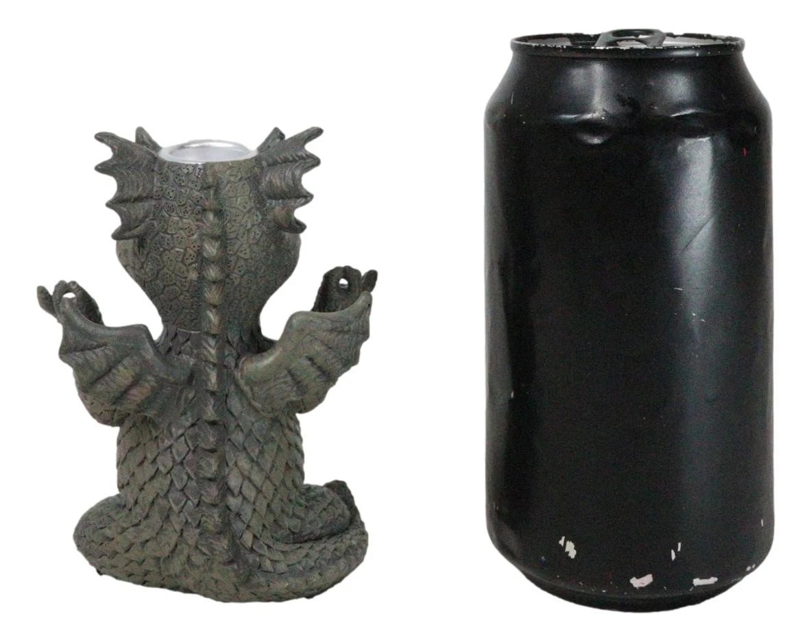 Zen Whimsical Garden Dragon Yoga Sitting In Meditation Backflow Incense Burner-7