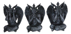 Goat of Mendes See Hear Speak No Evil Devil Baphomet Gargoyle Set of 3 Figurines-6