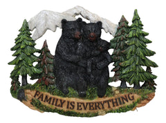 Black Bear Papa Mama And Cub Family Is Everything By Pine Tree Forest Wall Decor-1