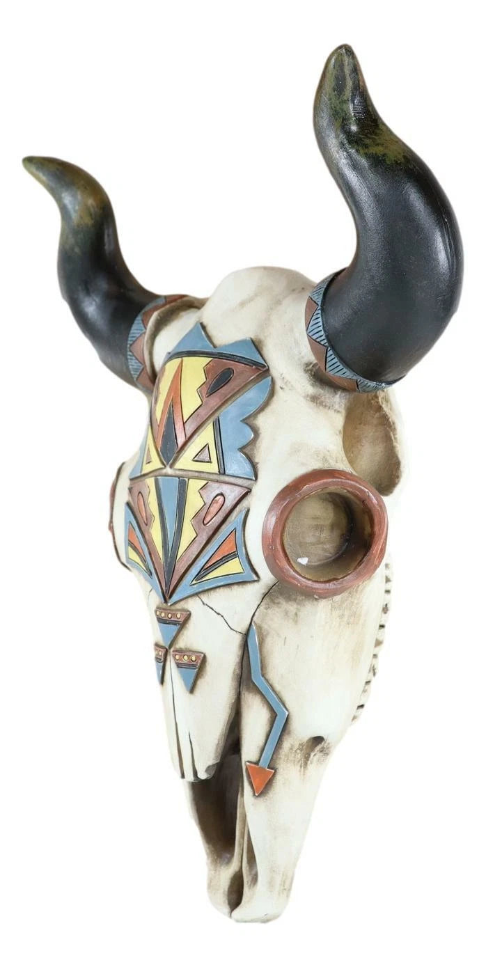 Rustic Western Southwest Vector Arrows Tiki Art Bison Bull Cow Skull Wall Decor-6